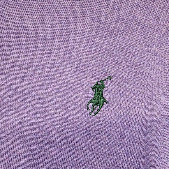Polo Ralph Lauren Mens Knit V Neck Long Sleeve Sweater XL Purple - Picture 3 of 5